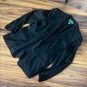 Ralph Lauren Classic Black Blazer with Button Accents
